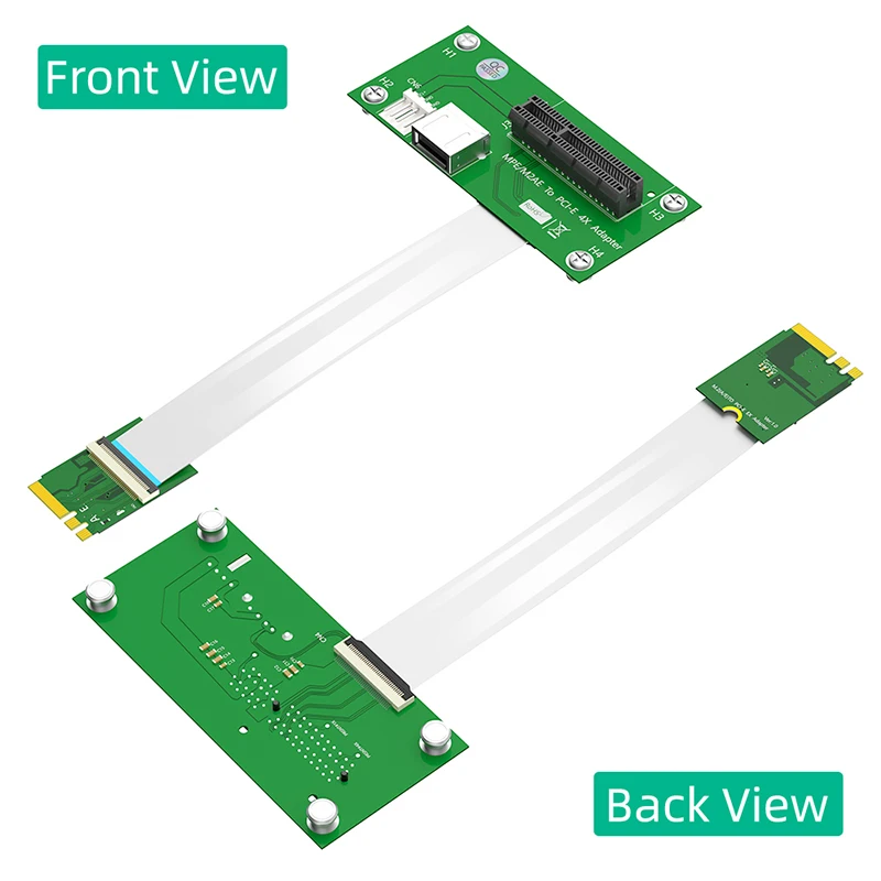 NOWOŚĆ Adapter karty M.2 Key A/E do PCI Express X4 + USB 2.0 z szybkim przedłużaczem FPC 4-pinowy zasilacz do PC