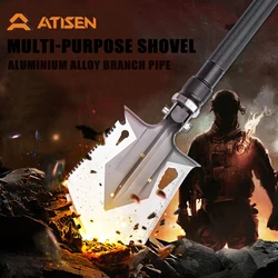 Outdoor multi-purpose shovel compass thickened cut trees and firewood engineer shovel lengthened household shovel multi-purpose