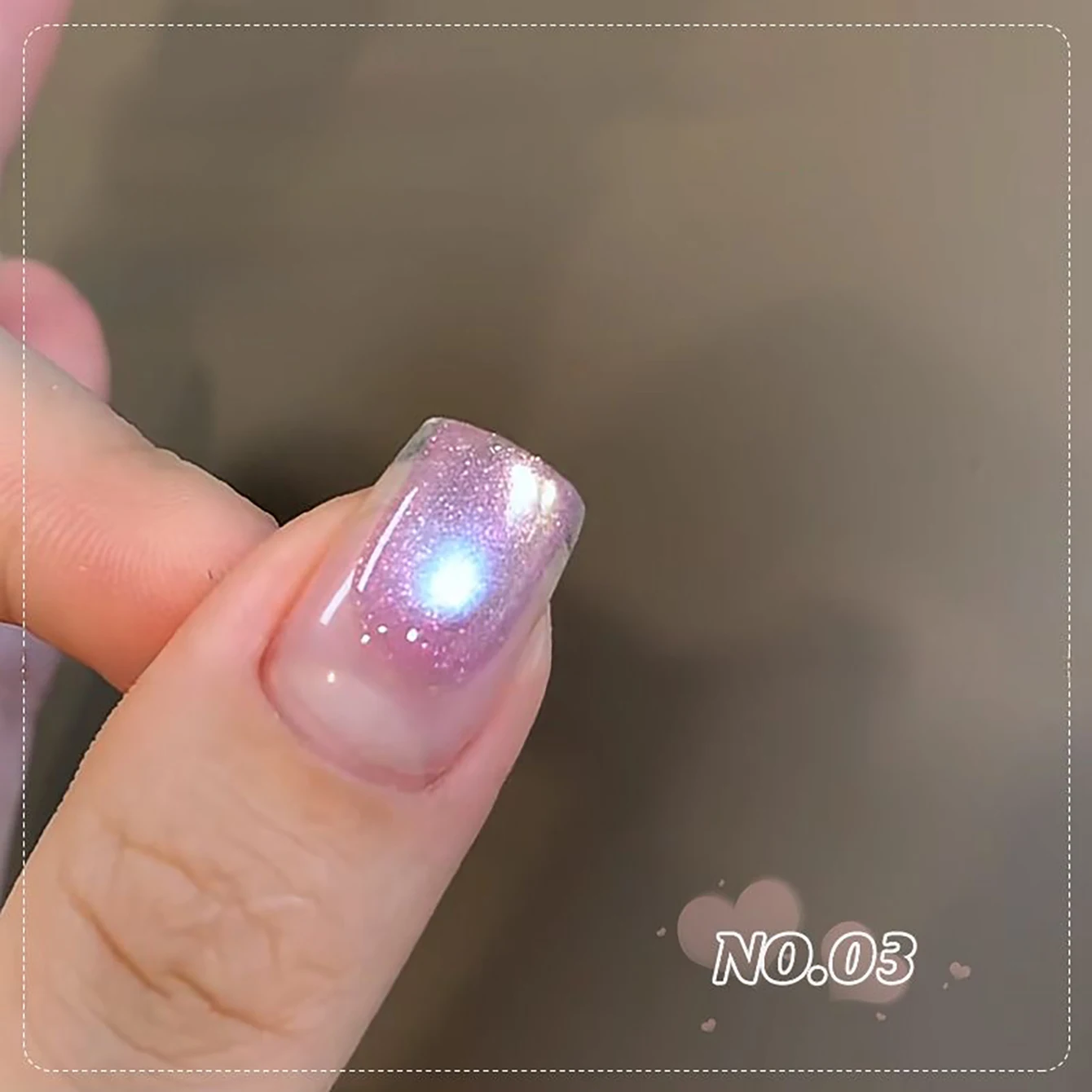 1 szt. WS Jesienno-Zimowy Lakier do Paznokci Różowo-Niebieski Brokatowy Efekt Kociego Oka Popularny Lakier Żelowy z Efektem Kociego Oka do Zdobienia Paznokci