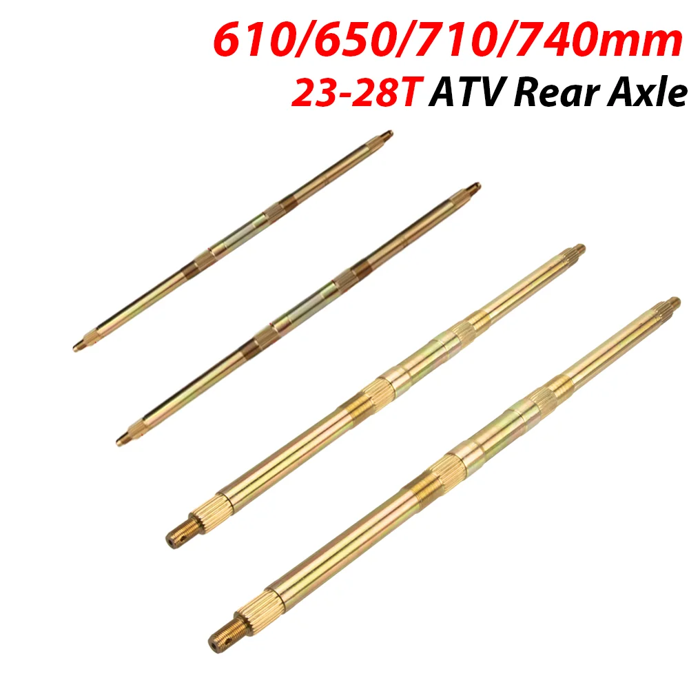 

610/650/710/740mm ATV Rear Axle Fit For DIY 49cc -125cc Electric Mini Kids Go Buggy ATV Electric Vehicle Kart Quad Bike Parts