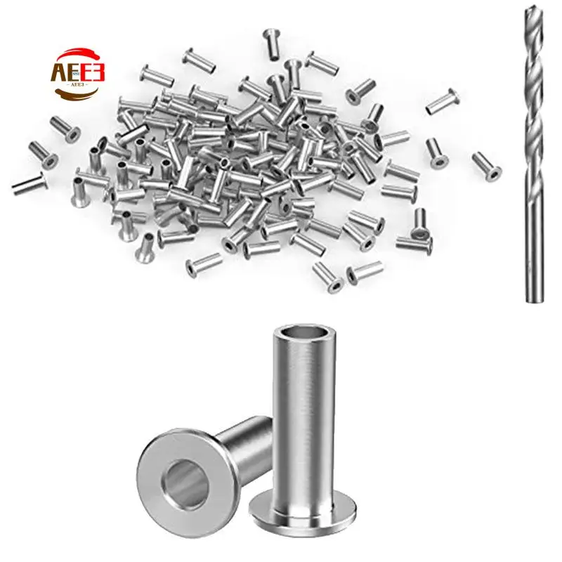 AEE3-70 Pack Stainless Steel Protector Sleeves For 1/8Inch 5/32Inch Or 3/16Inch Cable Railing,
