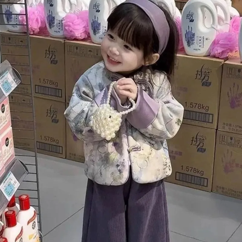 

Girls' 2026 New Chinese style Children's Hanfu Pants Set Kids' New Chinese Style Ancient Costume Top And Pants 2-piece Set LI639