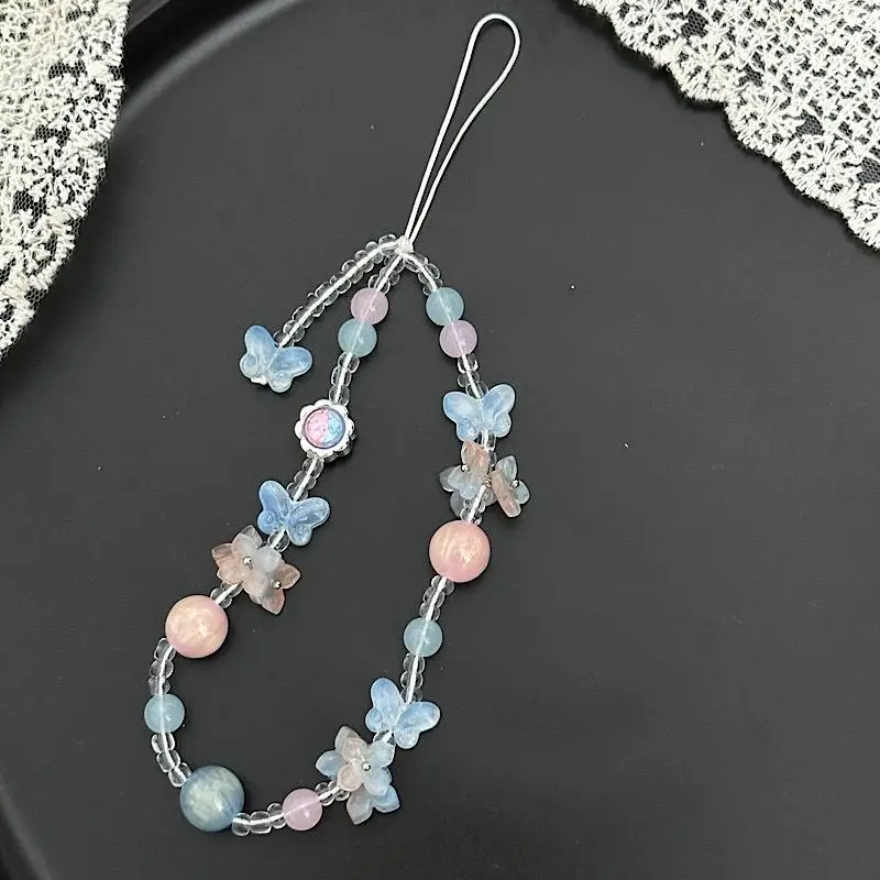 الربيع الطازجة فراشة الحب مطرز سلسلة الهاتف المحمول CCD كاميرا حقيبة معلقة سلسلة Ins جو الشعور #4