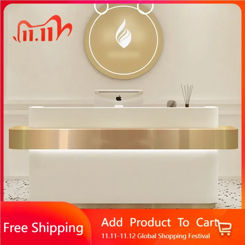 

Luxury Pulpit Front Reception Desk Office Lectern Checkout Register Counter Bar Pulpitos Executive Mostrador Hotel Furniture