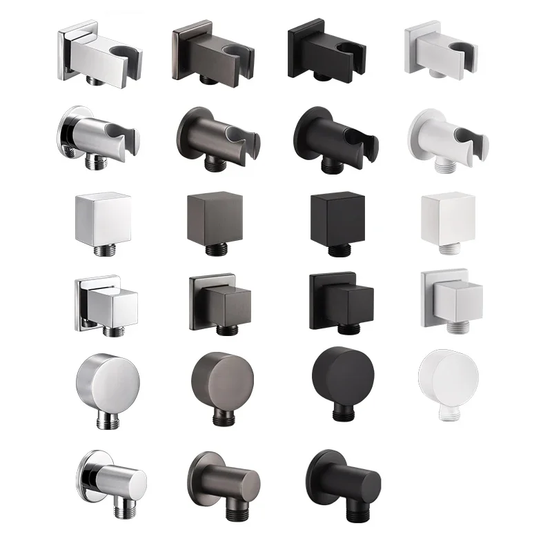 

Grey Brass Wall-Mounted Shower Elbow Bathroom Concealed Water Outlet Shower Accessories 1/2" Brass Connector
