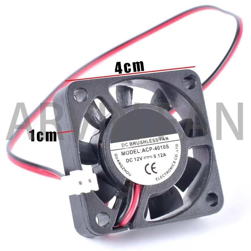 4cm 40mm Fan 40x40x10mm ACP-4010S DC12V 0.12A 2 Wires Cooling Fan For Motherboard North And South Bridge Chip And Chassis