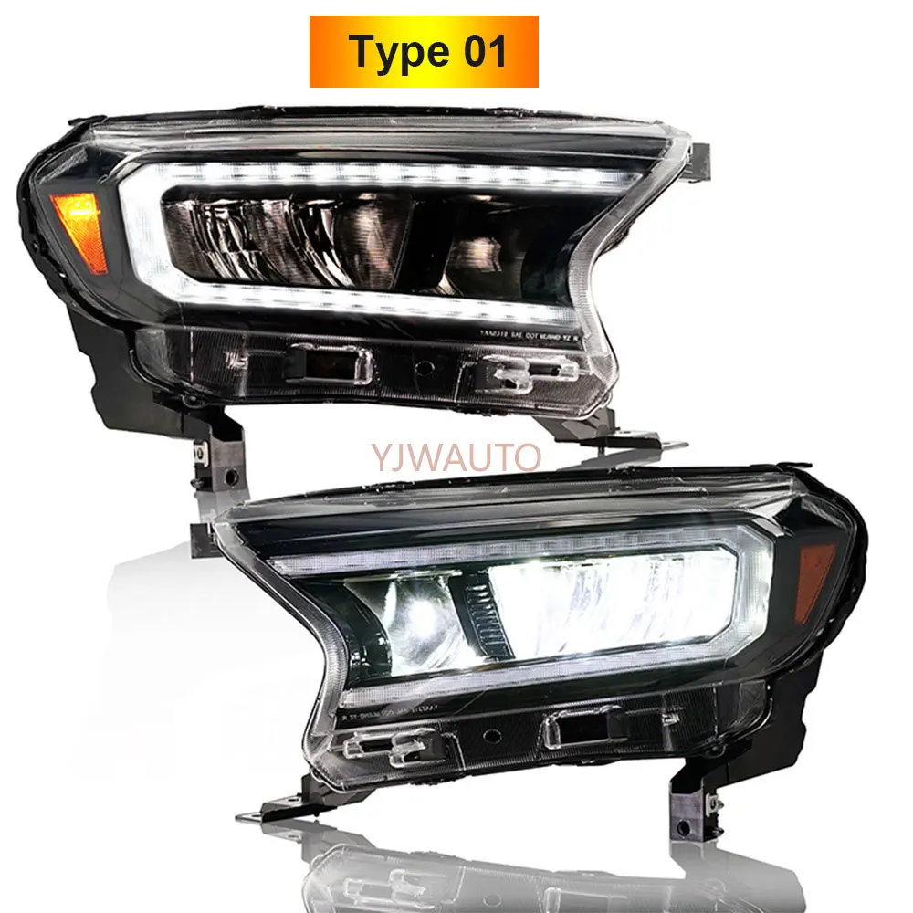 LED Headlights for Ford Ranger Everst 2016~2020 Headlamp Assembly Car Light with Day Running Light Auto Whole Front Car Light