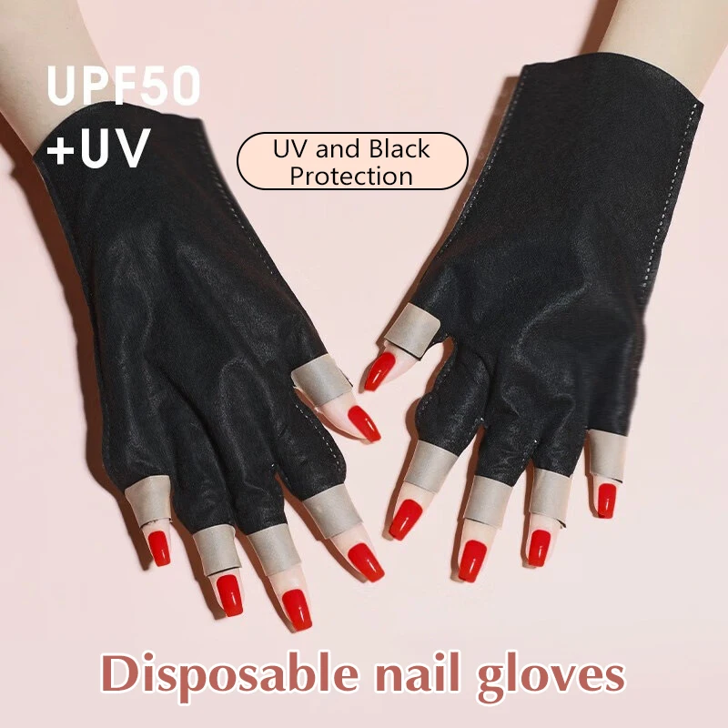 1 paar anti-uv-handschoenen gel professionele beschermingshandschoenen voor manicure beschermen handen nail art vingerloze handschoen voor thuis buiten