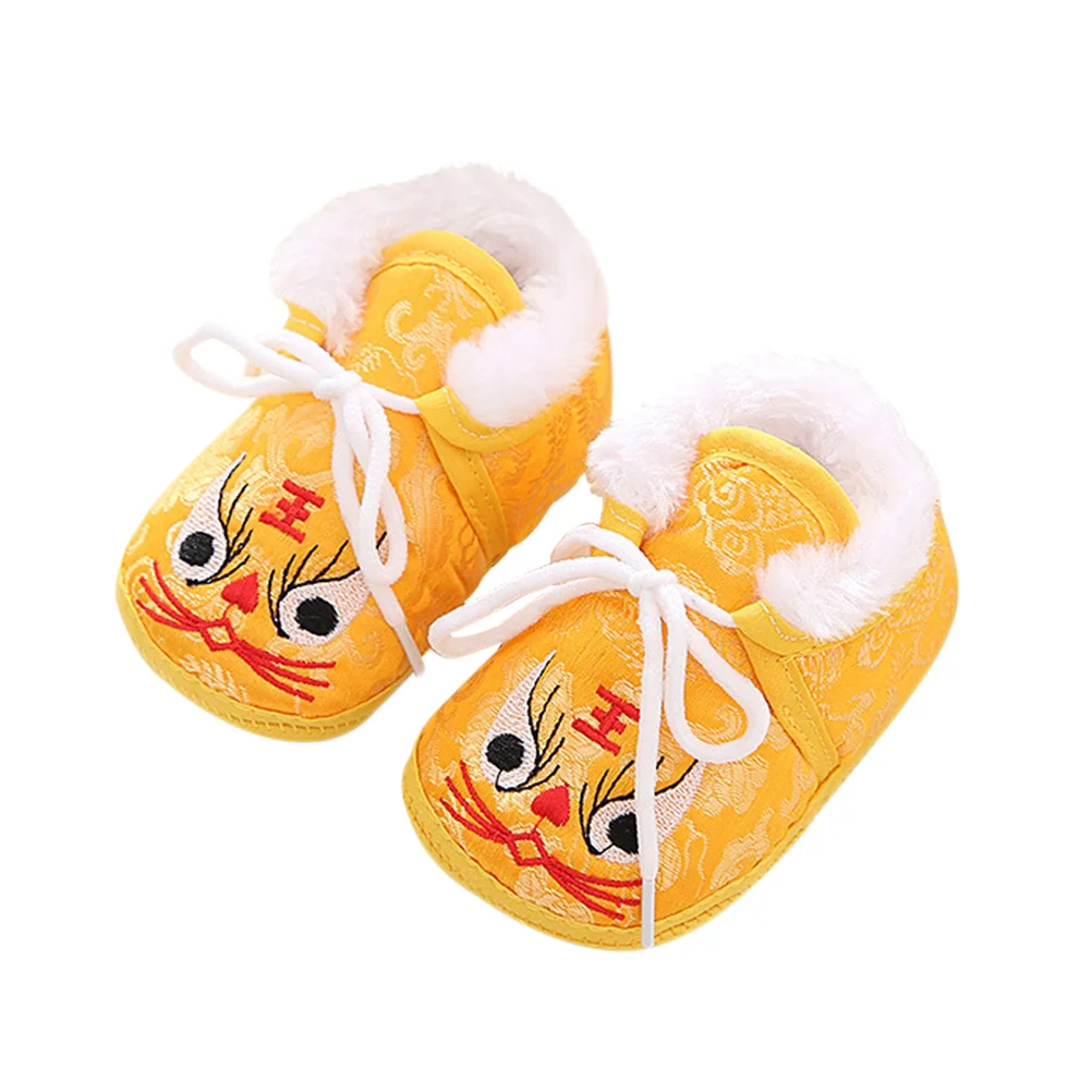 Chinese Baby Shoes Cartoon Keep Warm Casual Footwear Thicken Cotton Embroidered Child