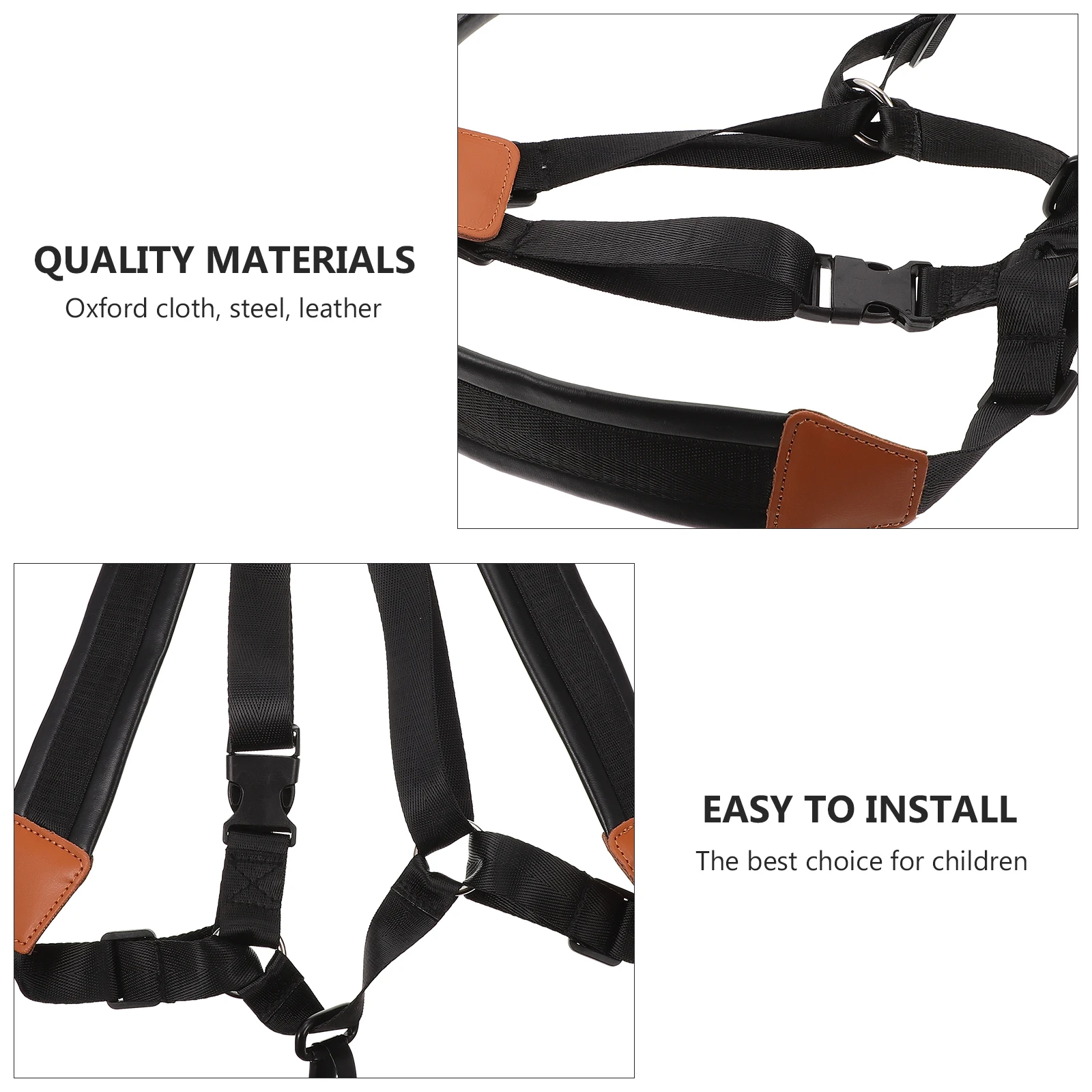 

2 Pcs Saxophone Strap for Black Color Harness Kids Shoulder Durability Steel Belt
