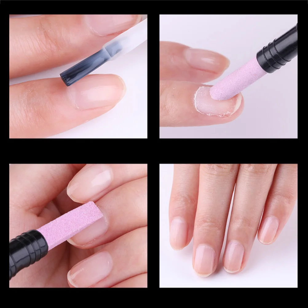 

3pcs Scrub Stick Pen Double End Nail File Buffer Grinding Rod For Women Manicure Tools Polish Dead Skin Remover