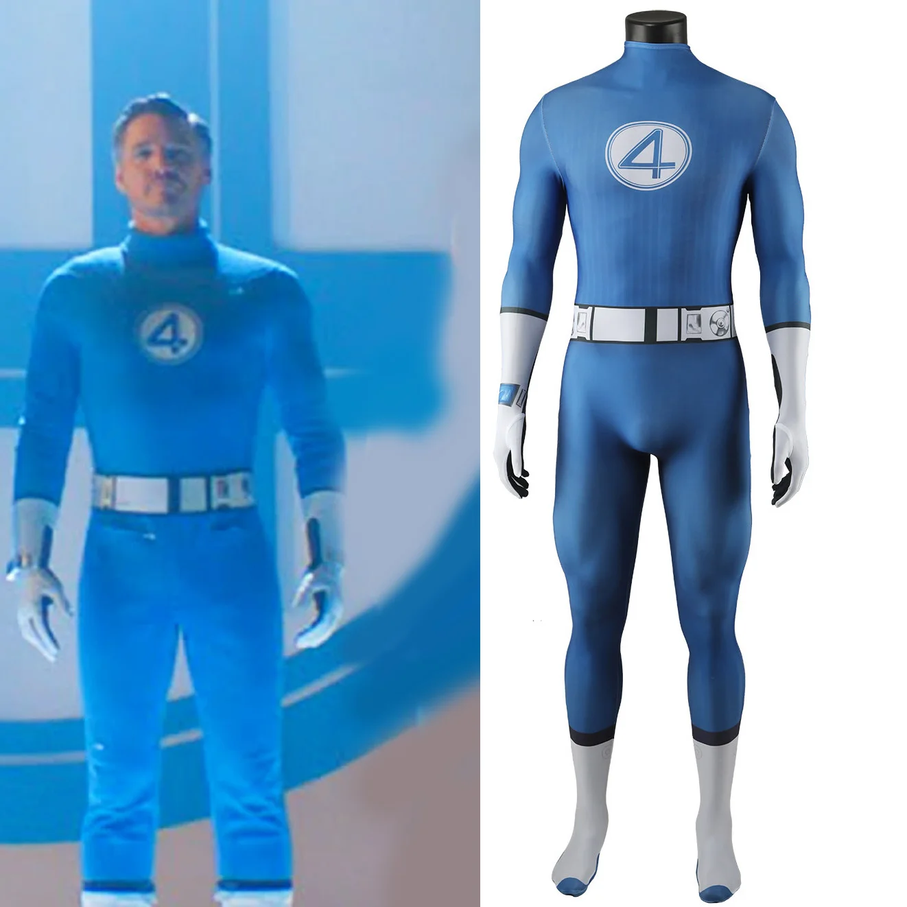 

2025 The Fantastic Four First Steps Cosplay Mister Fantastic Costume 3D Printed Spandex Zentai Suit Superhero Halloween Costume