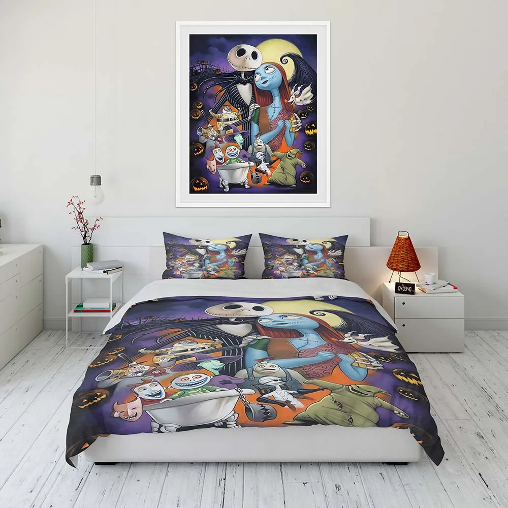 

Disne The Nightmare Before Christmas Cartoon Duvet Cover Bedding Anime Comforter Cover for Bedroom Decoration Birthday Gifts