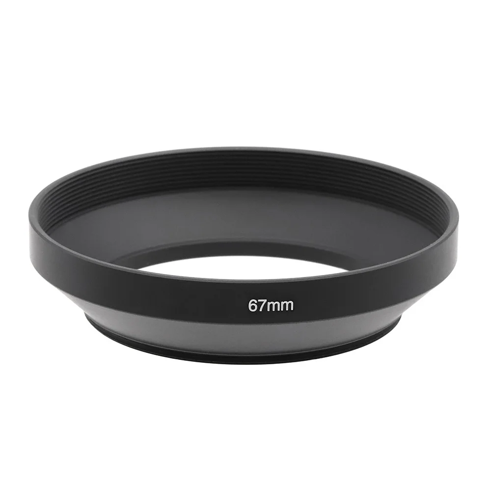 Metal Wide Angle Lens Hood Generic Screw-on Black with Filter Thread 52 55 58 62 67 72 77 82 mm for 28mm lens or longer