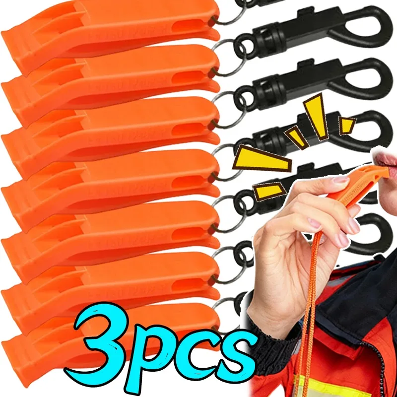 

Двухцветный свисток для выживания, громкий аварийный звук, снаряжение для обеспечения безопасности на открытом воздухе с зажимом для защиты от потерь для пеших прогулок, кемпинга, спасательный свисток, 3/1 шт.