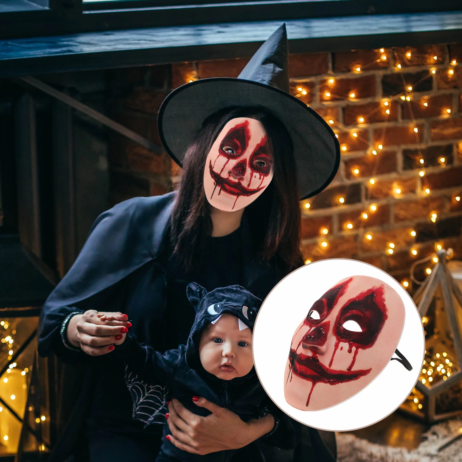 

Bloody Wound Mask Realistic Horror Bride Eva Comfortable Fit Halloween Party Cosplay Scary Mask Creepy Demon Style Carnival