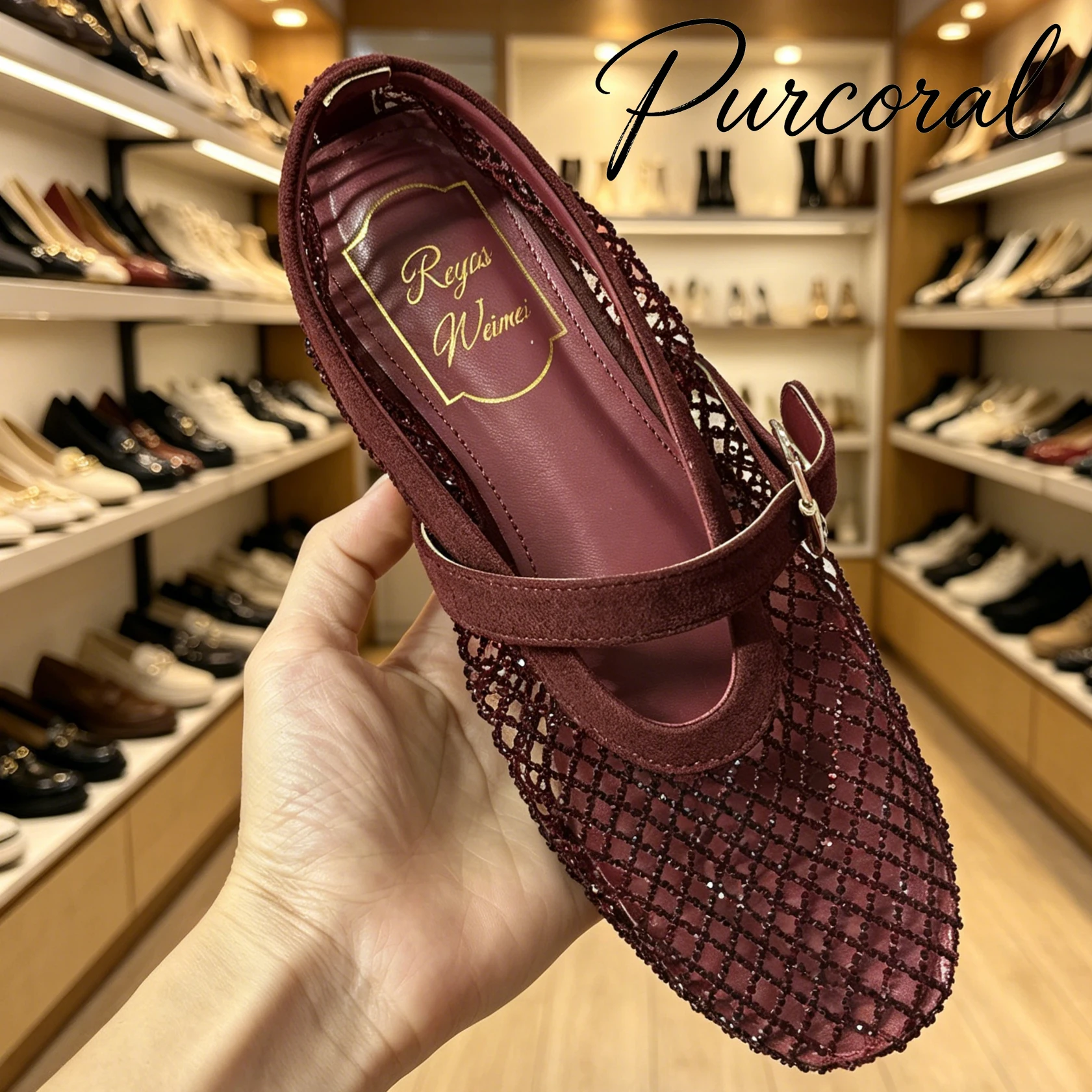 

Sandals Water Diamond Ballet Dance Shoes Women's Edition 2026 Retro Suede Flat Bottomed Fishing Net Hollowed Out single Shoes