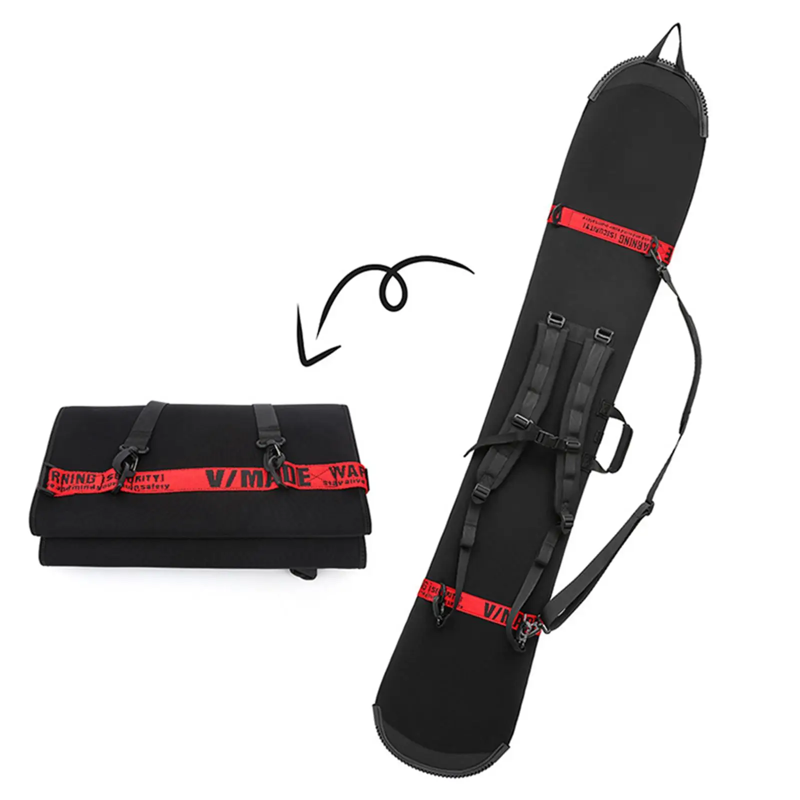 

Ski Bag Side Handle Convenient Versatile Practical Compact Effective Rubber End Caps Foldable Ski Travel Bag Carrying Bag