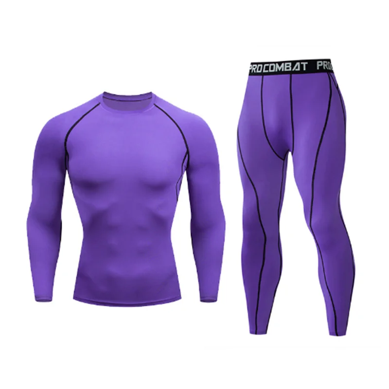 Conjuntos de roupas esportivas de compressão masculina ginásio fitness correndo terno esportivo de secagem rápida masculino rashguard