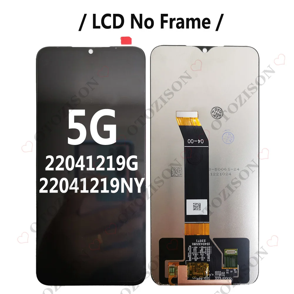 For Xiaomi Redmi 10 LCD With Frame 5G 22041219G Display Redmi10 4G 21061119DG LCD Screen Touch Digitizer Assembly Replacement