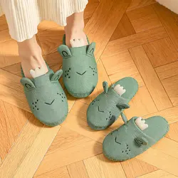 New Spring and Autumn Slippers Home Furnishing Frog Thick Warm Winter Meng Cute Home Mother and Son Cotton Slippers Shoes