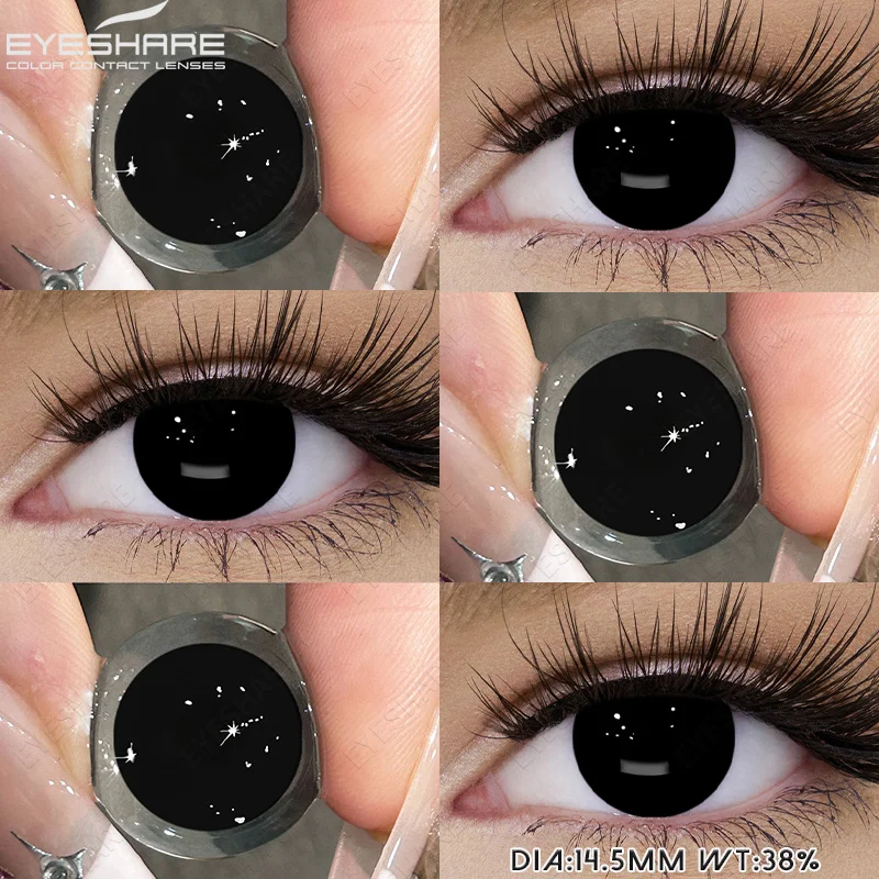 EYESHARE 1 Paar Halloween-Cosplay-Kontaktlinsen, rote Anime-Linsen, weiße Kontaktlinsen, schwarze Linsen, verrückte Augenlinsen, für die jährliche Anwendung – Detail 20