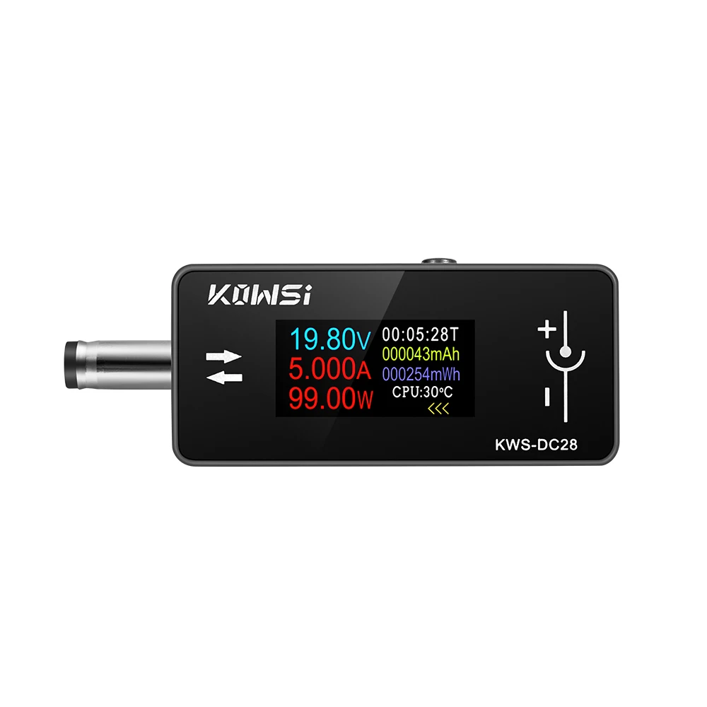 KWS-DC28 0.96-inch TFT HD Digital DC Voltmeter, Ammeter, Wattmeter and Mobile Phone Charging Tester, DC 4–30 V, 0–12 A