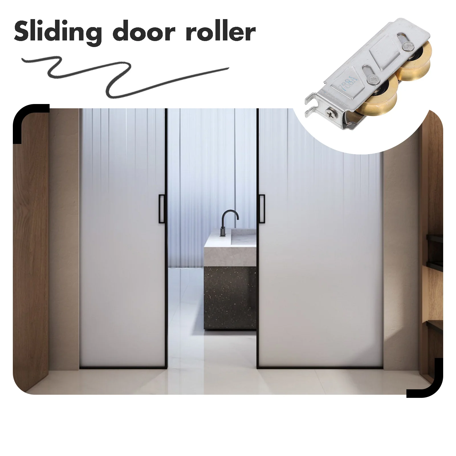 2 قطعة الأسطوانة الباب المنزلق الفولاذ المقاوم للصدأ عجلة نحاسية مزدوجة الكرة تحمل لخزانة فناء الباب استبدال الانزلاق السلس