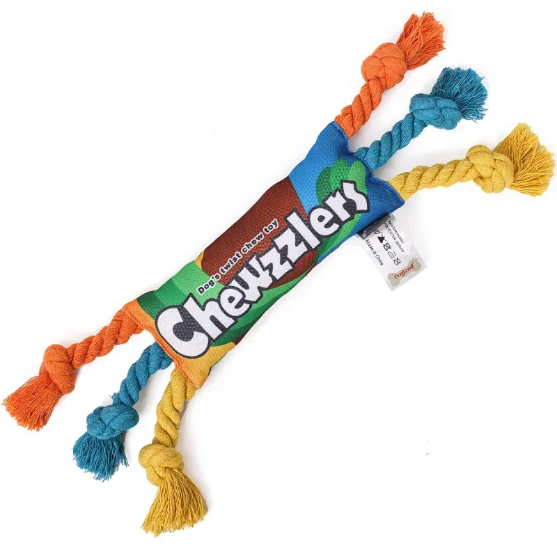 

New Puppy Dogs Toys Puppy colorful Cotton Chew Rope Knot Toy Durable Braided Dog Toys Dog Cleaning Teeth Braided Bone Rope