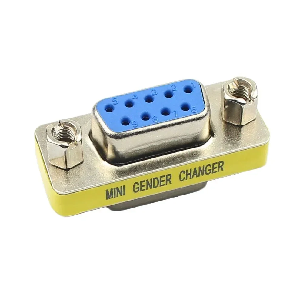 50pcs D-SUB DB9 9 Pin Female To Female Mini Gender Changer Adapter RS232 Serial Plug Socket Com Connector Adaptor