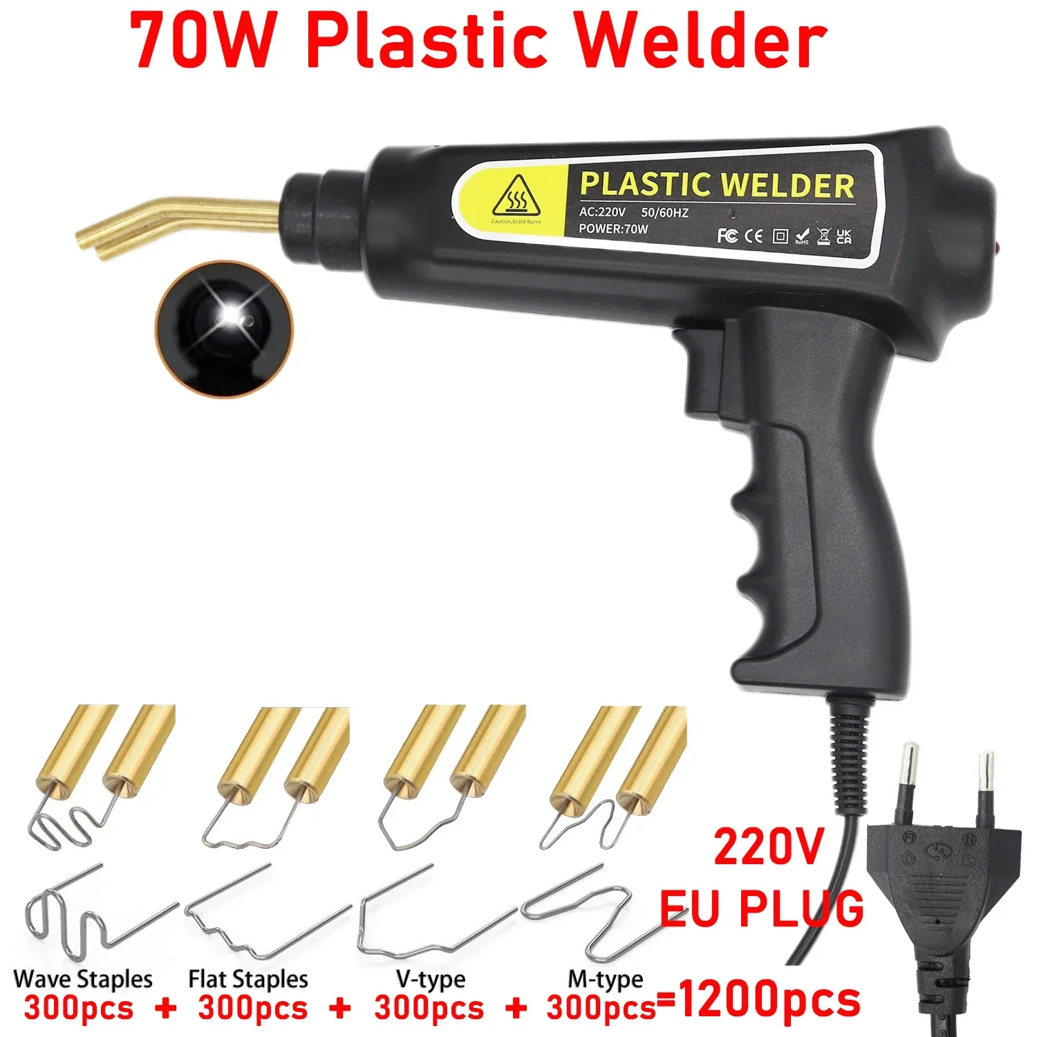 70W plastic welding machine, special for car bumper repair, hot staple gun plastic welding equipment image 2