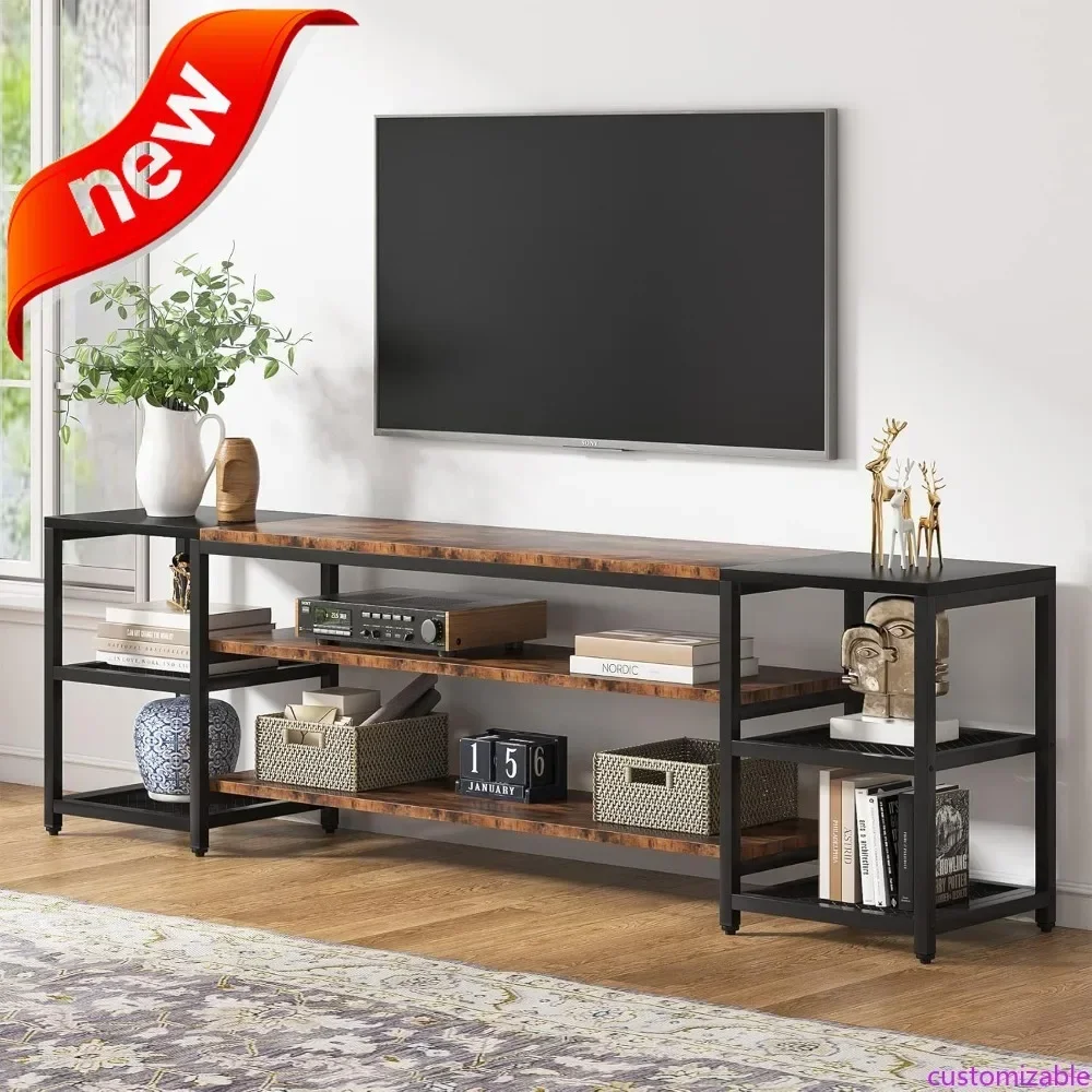 

Customizable-78 Inch TV Stand For TVs Up To 85 Inch, Media Entertainment Center Console Table, Industrial 3-Tier TV Console Tabl