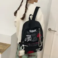 Mochila Gothic Rock para hombres y mujeres Mochila informal de lona de gran capacidad con detalles de metal y patchwork para uso diario