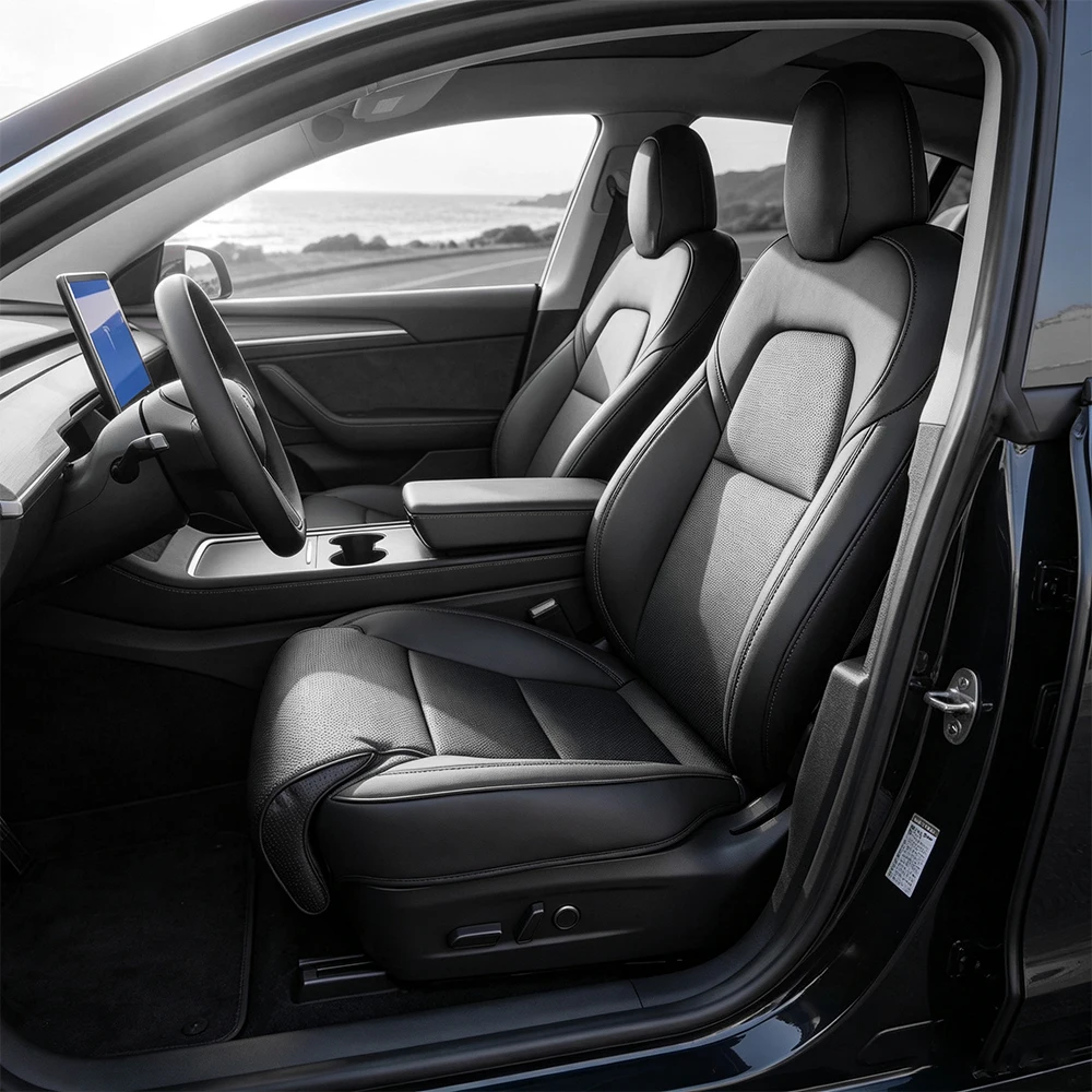 For Tesla Model Y Juniper Model 3 Highland Model YL Seat Cover With Leg Support Extender Breathable Perforated Cushion Protector - view 5