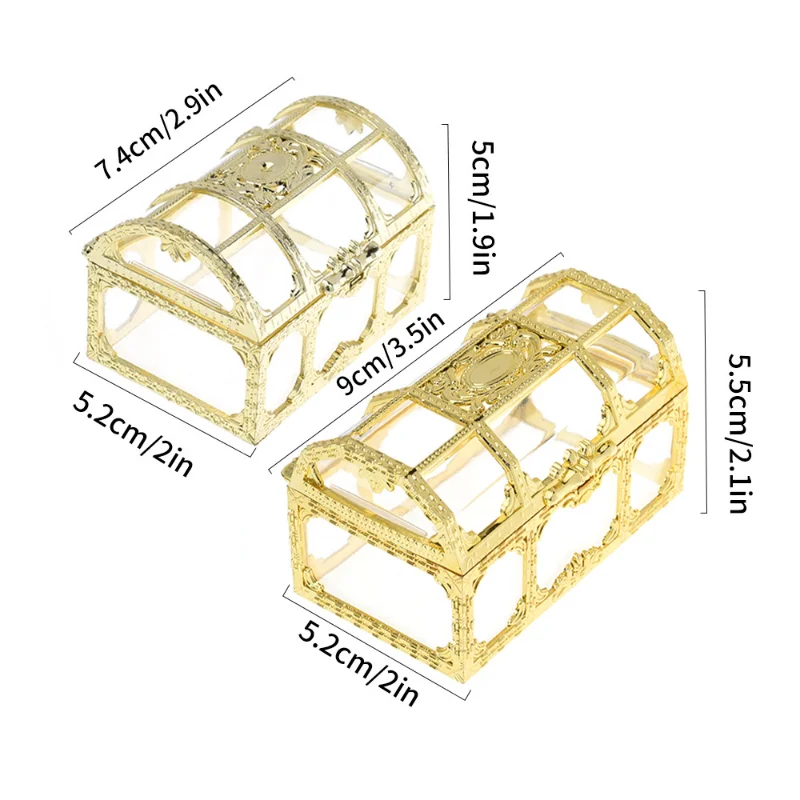 Transparent Vintage Pirate Treasure Storage Box Travel Case Organizer Earrings Crystal Gem Jewelry Trinket Women Jewelry Display