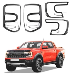 Head Light Lamp Cover Surrounds Guard Trim Tail Lights Taillights Cover For Ford Ranger Raptor 2023 2024 Next Gen Accessories