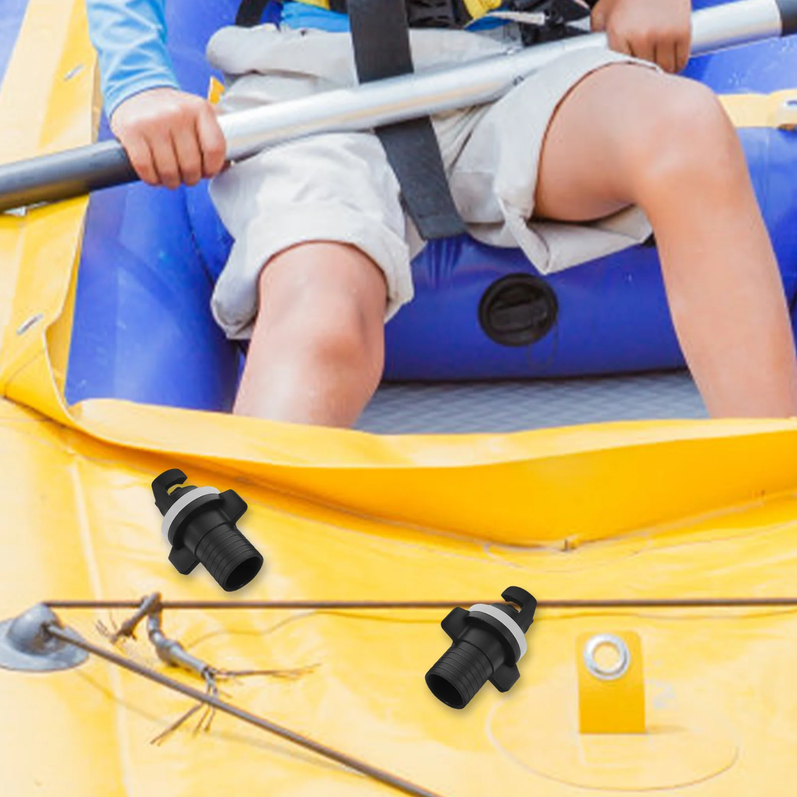 

2Pcs Boat Valve Adapter for Inflatable Kayak Sup Pump Air Hose Connector Swivel Plug Stem Head Cap Replacement Part