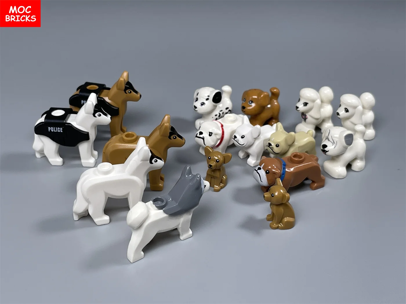 MOC Bausteine Kleine Hunde Serie Chihuahua Französische Bulldogge Pudel Zusammengebaute Bauklötze Kinderspielzeug Plastikpuppe – Detail 2