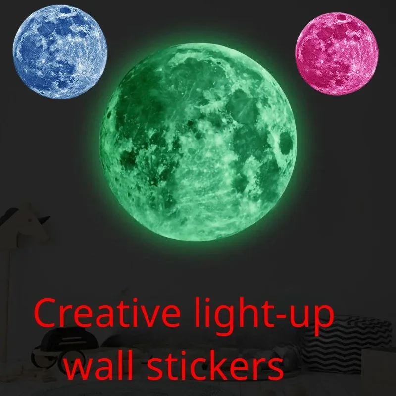 5-20cm 3D Luminous Moon Wall Sticker Glow in The Dark Fluorescent Sticker PVC Home Kid Room Decals Wall Decoration