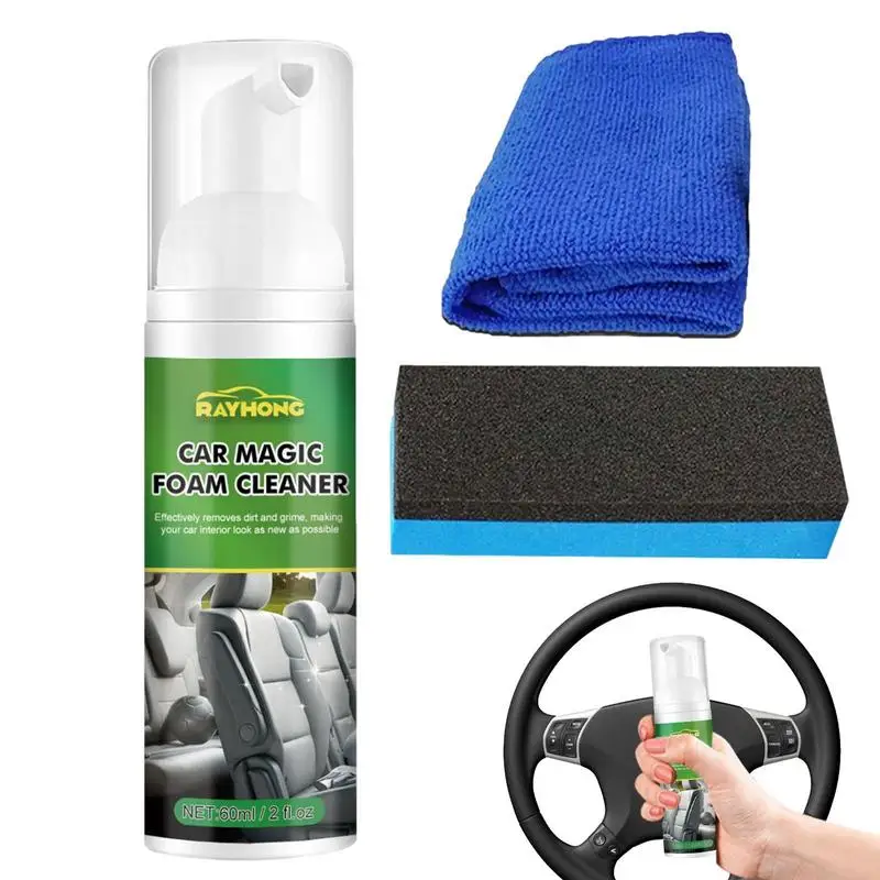 Car Cleaning Foam Spray Car Foam Cleaner Non-Irritating Leather Decontamination Portable Car House Foam Cleaner For Dashboards