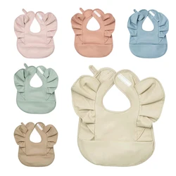 Waterproof Baby Bibs Easy To Clean Newborn Babies Burp Cloth for Boys and Girls Angel Wings Feeding Bib Aprons Infant Stuff