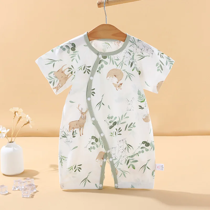 

100% Pure Cotton Summer Baby Jumpsuit Short Sleeved Newborn Boys Girls Romper Baby Jumpsuit Kid Clothes Children's Clothing 4