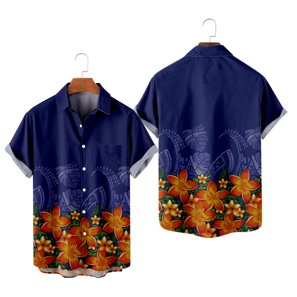 

Мужская гавайская рубашка с цветами в богемном стиле для отпуска Y2K Hombre, модная креативная летняя рубашка