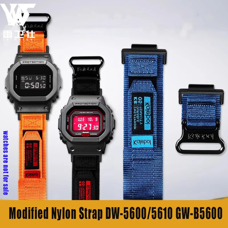 ل GSHOCK كاسيو DW-5600/5610 GW-B5600 GA110 GA100 النايلون قماش حزام الساعات GA120 GM2100 GA2100 GA2110 تعديل الفرقة حزام رياضي