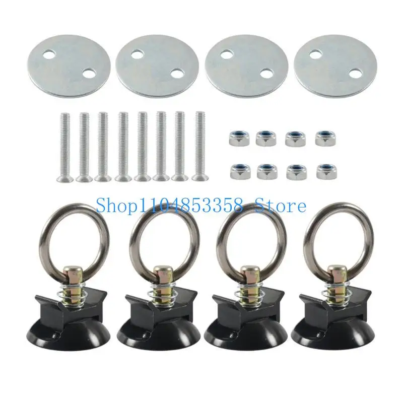 

652F Tie Down System L Track Tie Down with Round Rings for Truck Beds to Tie Down Motorcycle Tie Down Anchors Point