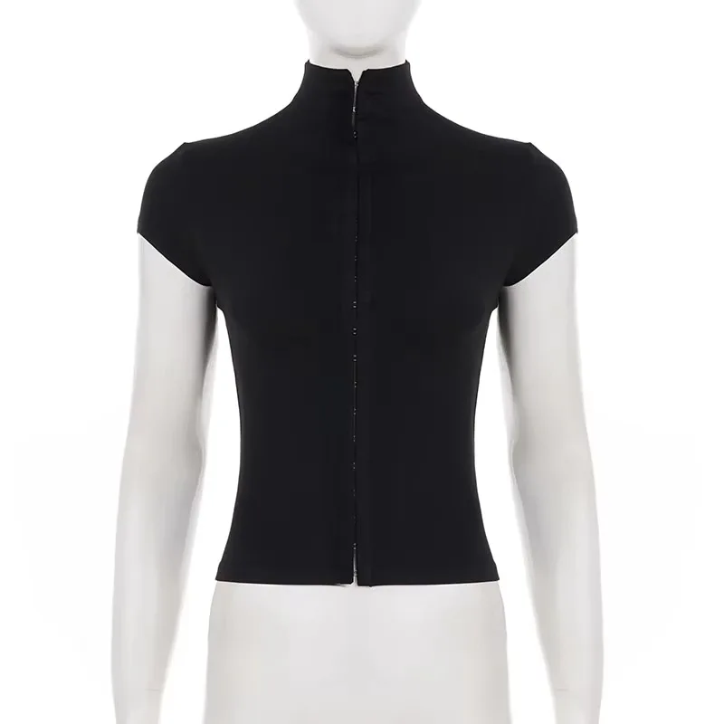 Amerikaans retro y2k Millennium Spice Girl design sense-knoopsluiting slank sexy origineel meerjarig effen kleurig topje zomer nieuw topje voor dames