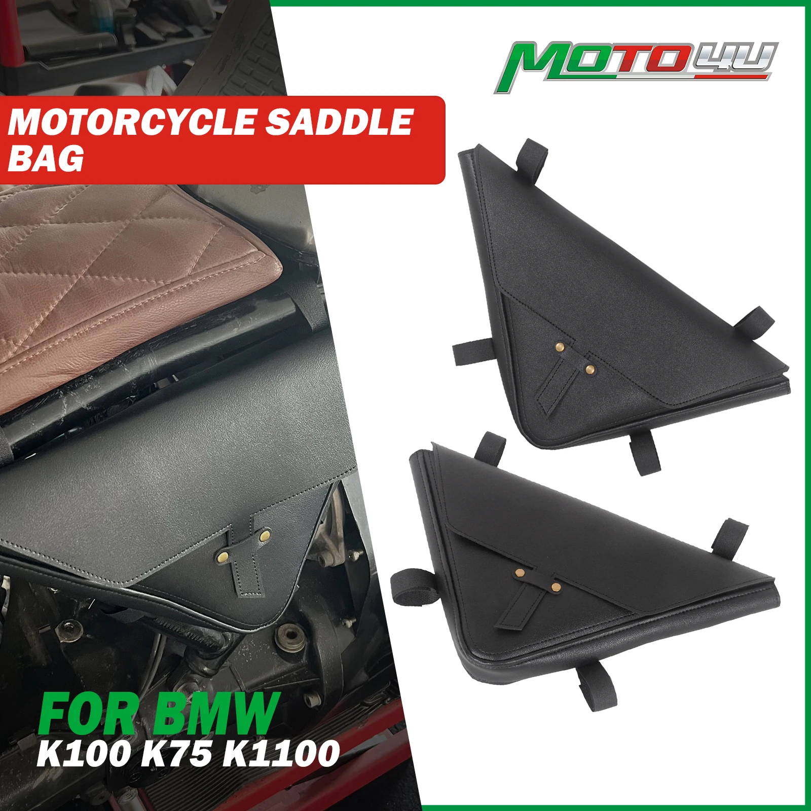 

2PCS Motorcycle Saddle Bag Triangle Bevel Side Bag Left Right For BMW K75 K100 K1100 Cafe Racer Scrambler Custom Accessories