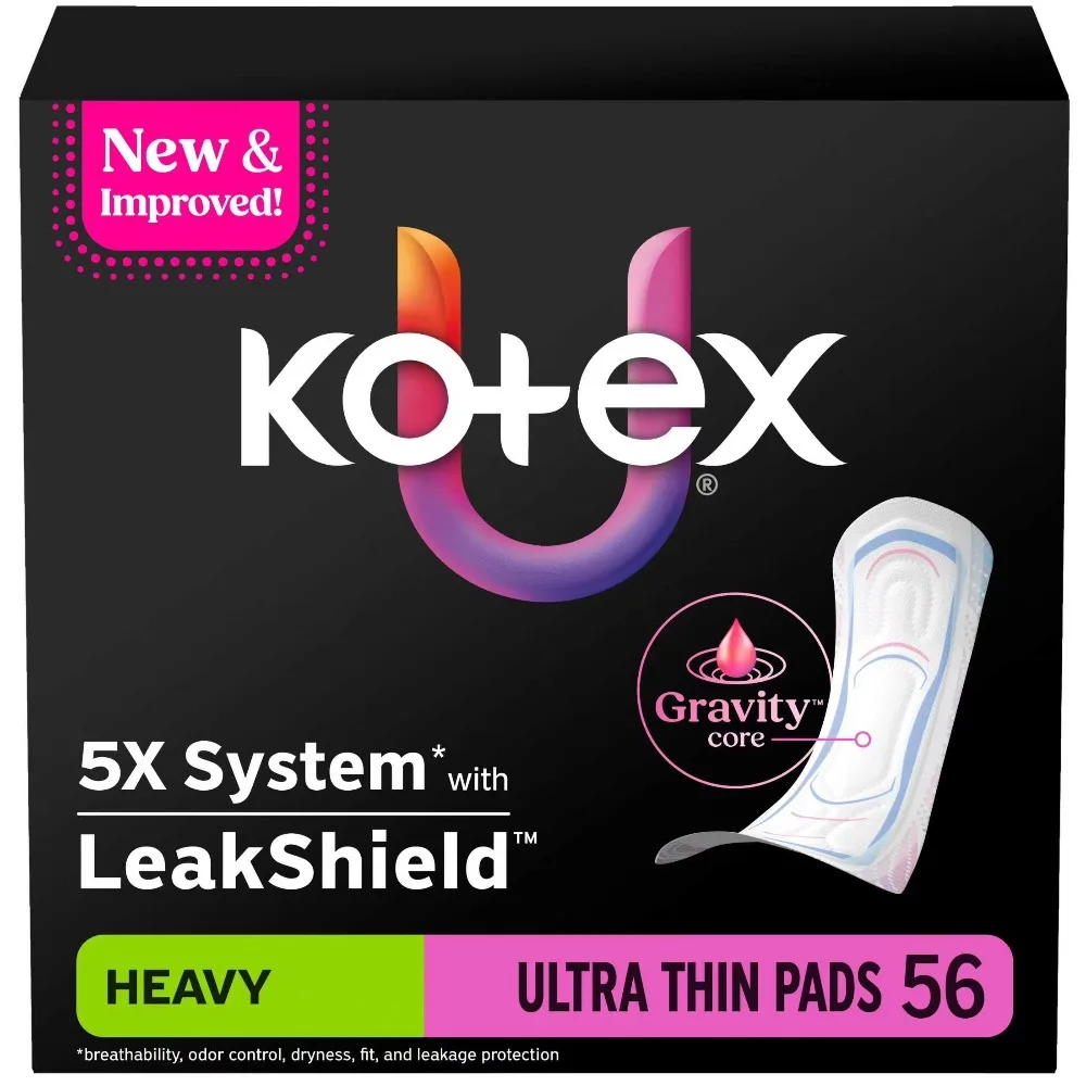 New Ultra Thin Overnight Sanitary Pads for Heavy Flow Menstrual Period 56 Count Incontinence Bladder Leakage Protection