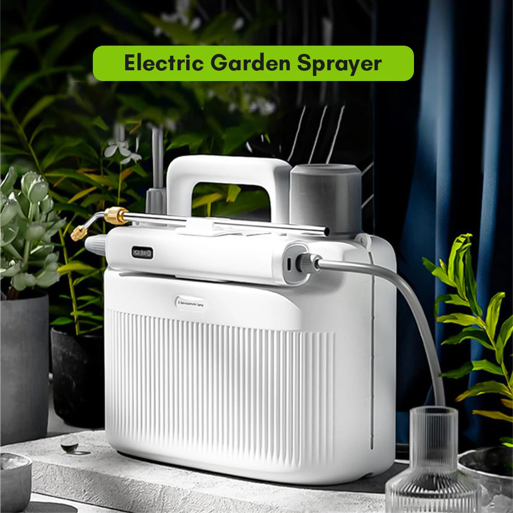 Pulverizador de bomba rociadora de jardín eléctrico de 5L con batería recargable de 2200mAh, señor de plantas con 2 lances de pulverización alternativas USB