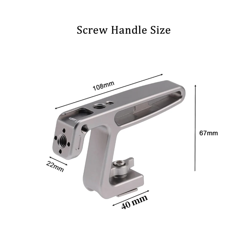Mini Top Handel Camera Top Handgrip with Cold Shoe Mount ARRI Positiong Hole for Camera Cage Sports Camera for Vlogging Live